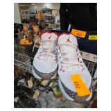 Air Jordan White and Red Low-Top Sneakers, US Size