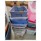 Plastic Storage Totes in Various Sizes and Colors