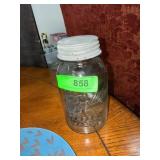 Clear Ball Mason Jar With Lid Featuring Embossed D