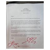 Lisa Baker Signed Playmate of the Year Letter