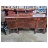 Matched Dining Buffet and China Cabinet Table