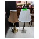 Table Lamps with Brass and Marble Bases, Includes