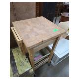 Wooden Butcher Block Kitchen Cart with Drawer and
