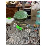Ceramic, Glass, and Brass Tableware and Decor Item