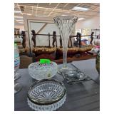Crystal Vase and Bowls Lot Featuring Cut Designs
