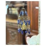 Decorative Hanging Wind Chime with Blue Beads and