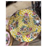 Mackenzie-Childs Floral and Polka Dot Ceramic Bowl