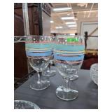 Fiesta Glass Tumblers with Multicolored Stripes