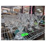 Clear Stemmed Glasses with Silver Trim