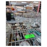5-Piece Set of Glassware with Silver-Tone Rim Deta