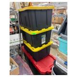 Stack of Plastic Storage Totes