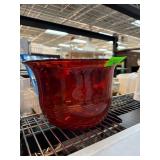 Ruby Red Glass Vase with Flared Rim