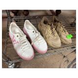 2 Pairs Sneakers and Adidas Sneakers on Metal