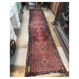 Handwoven Persian Runner Rug with Floral and Geome