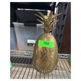 Brass Pineapple Container with Detachable Lid