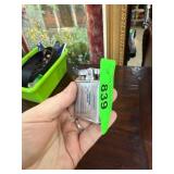Vintage Evans Chrome Table Lighter With Striped De