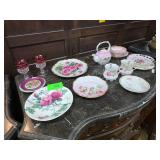 Floral Porcelain Teaware and Dishware Set with Gla