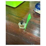 Small Glass Perfume Bottle with Black Cap
