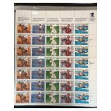 1980 US Olympic Athlete Postage Stamp Sheet