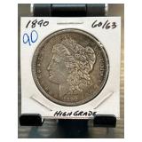 1890 Morgan Silver Dollar Coin High Grade