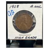 1928 Lincoln Wheat Penny AUNC Condition