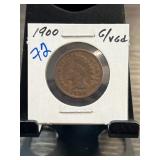1900 Indian Head One Cent Coin