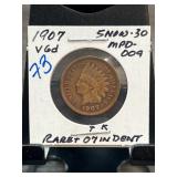1907 Indian Head Cent MPD-009 Variety