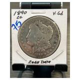 1890-CC Morgan Silver Dollar Coin