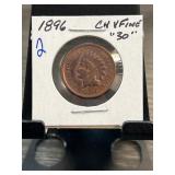 1896 Indian Head Cent in Holder