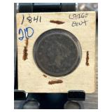 1841 Large Cent in Protective Holder