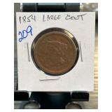 1854 United States Large Cent Coin