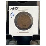 1892 Indian Head Cent in Holder