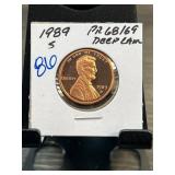 1989 S Lincoln Cent Deep Cameo Proof