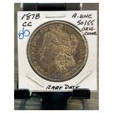 1878 CC Morgan Silver Dollar AU Condition