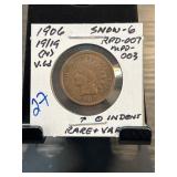1906 Indian Head Cent Snow-6 Variety