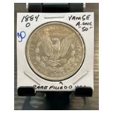 1884-O Morgan Silver Dollar in Holder