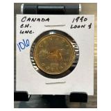 1990 Canadian Loon Dollar Coin in UNC Condition