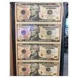 $10 Federal Reserve Note Set in Leather Folder