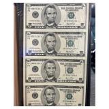 $5 Federal Reserve NOTES With Lincoln Theme