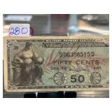 Series 481 Fifty Cents Military Payment Certificat