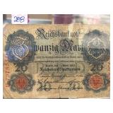 1910 German 20 Mark Reichsbanknote