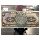 Banco de Mexico 1 Peso Banknote from 1934