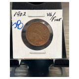 1902 Indian Head Cent in Fine Condition