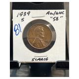 1939-S Lincoln Wheat Cent AU/UNC