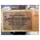 German Zwe Rentenmark Banknote