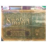 German 50 Mark Banknote, Early 20th Century