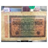 1923 German Reichsbanknote 20000 Mark