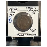1896 6/6 Indian Head Cent  Snow-1 FS-301