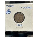 1920 Cuba 1 Centavo Coin in Holder