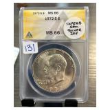 1972-S Eisenhower Dollar MS66 Certified by ANACS